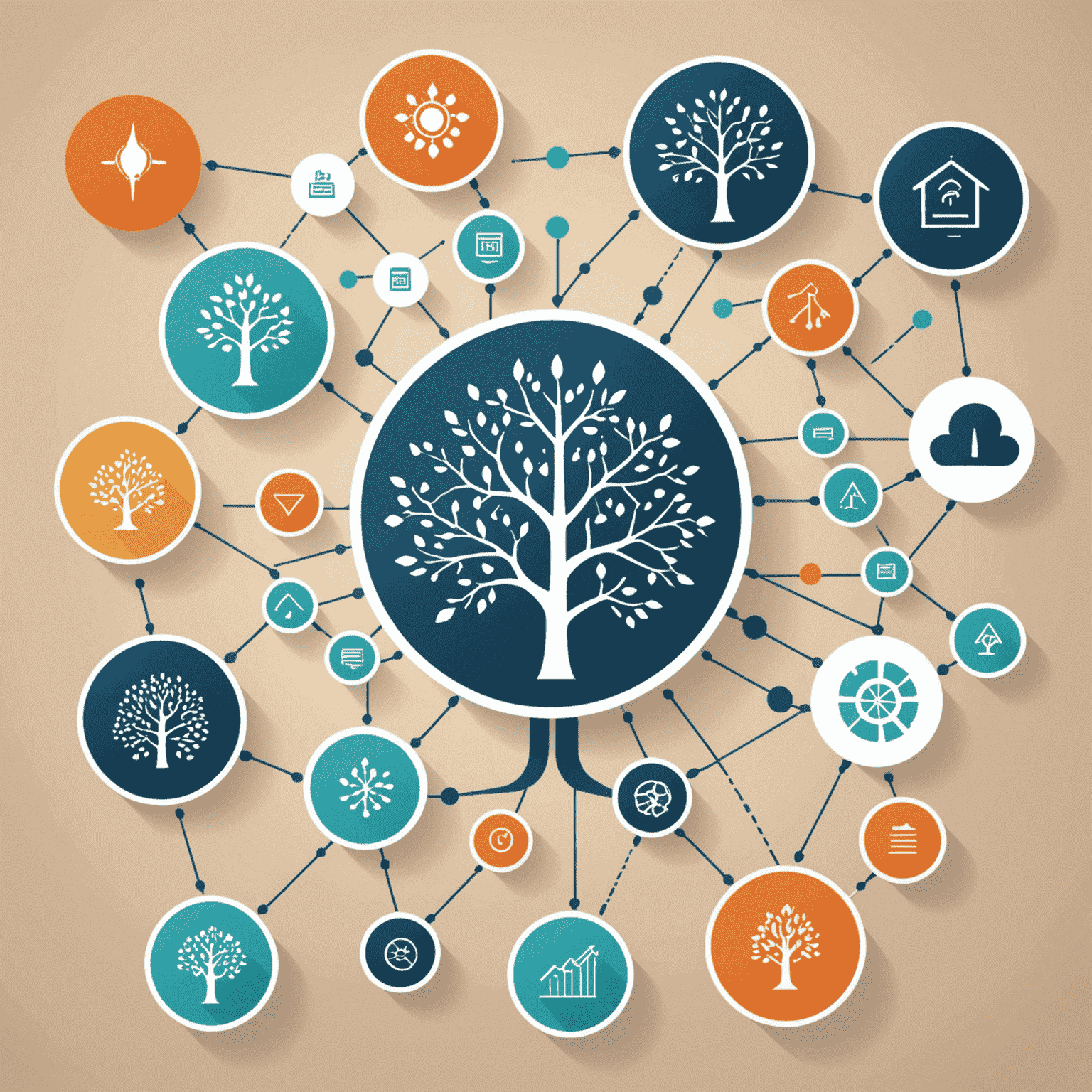 Imagen que ilustra diferentes técnicas de aprendizaje automático, como árboles de decisión y clustering, con iconos y flechas que muestran el flujo de datos